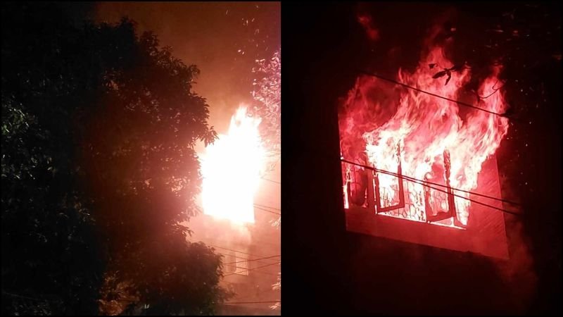 এবার শেখ হাসিনার বাসভবন সুধা সদনে আগুন